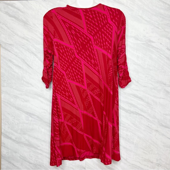 Missing Polynesia Red Tunic Dress 3/XL-1X - Picture 3 of 6
